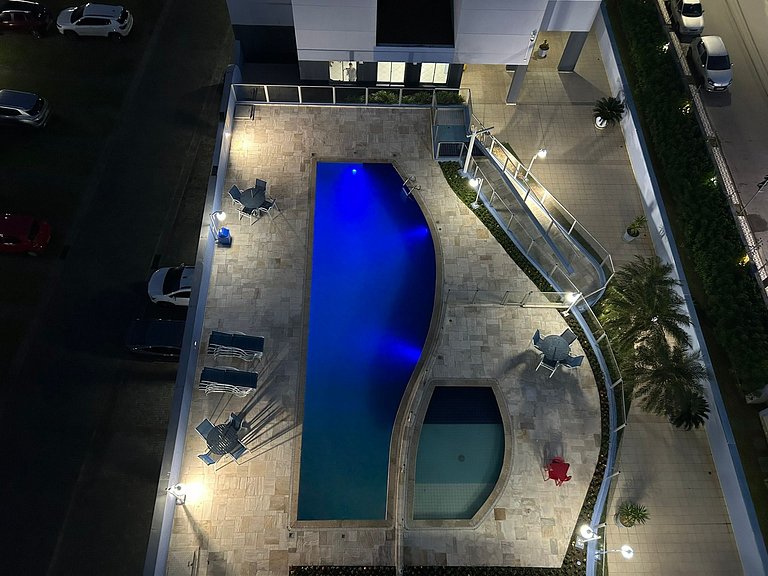 Sea view, heated pool, and beach service