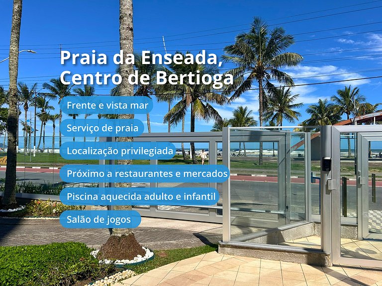 Frente e Vista Mar + Serviço de Praia